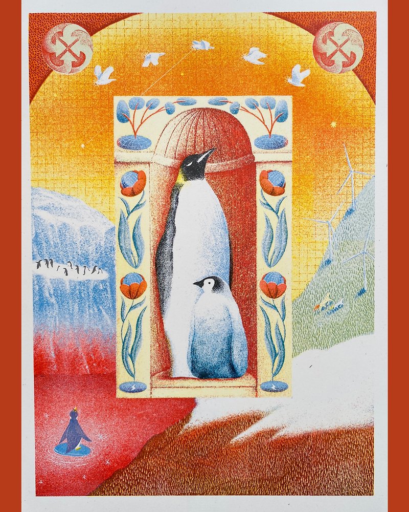 Penguin Ark perforated poster - โปสเตอร์ - กระดาษ หลากหลายสี