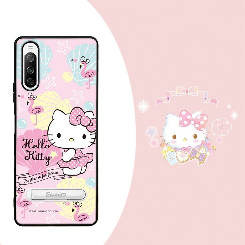 Sanrio Sony Xperia 10 IV shock stand phone case - Tropical Katie - Phone Cases - Other Materials Multicolor