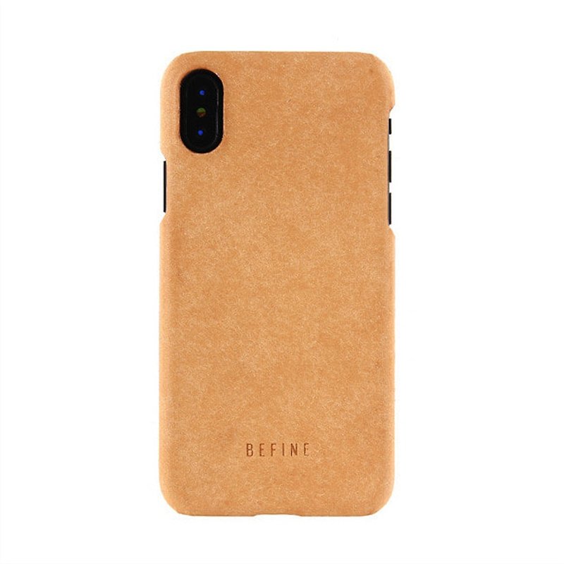 BEFINE iPhone X 專用GEMINI皮革保護殼-淺褐(8809402594382) - 手機殼/手機套 - 真皮 卡其色