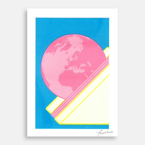 koseko design&press｜小瀬古文庫 Art Print (RISO) - 火腿の地球 #03 - 三明治