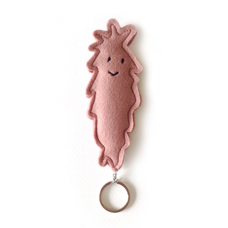 小毛怪鑰匙圈 深粉紅色 - 書籤 - 聚酯纖維 粉紅色