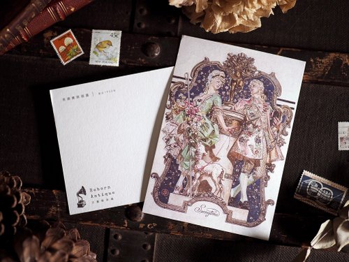 Reborn Antique 古董雜貨鋪 古董插畫家系列 復刻版明信片 C款 西元1920年美國貴族插畫