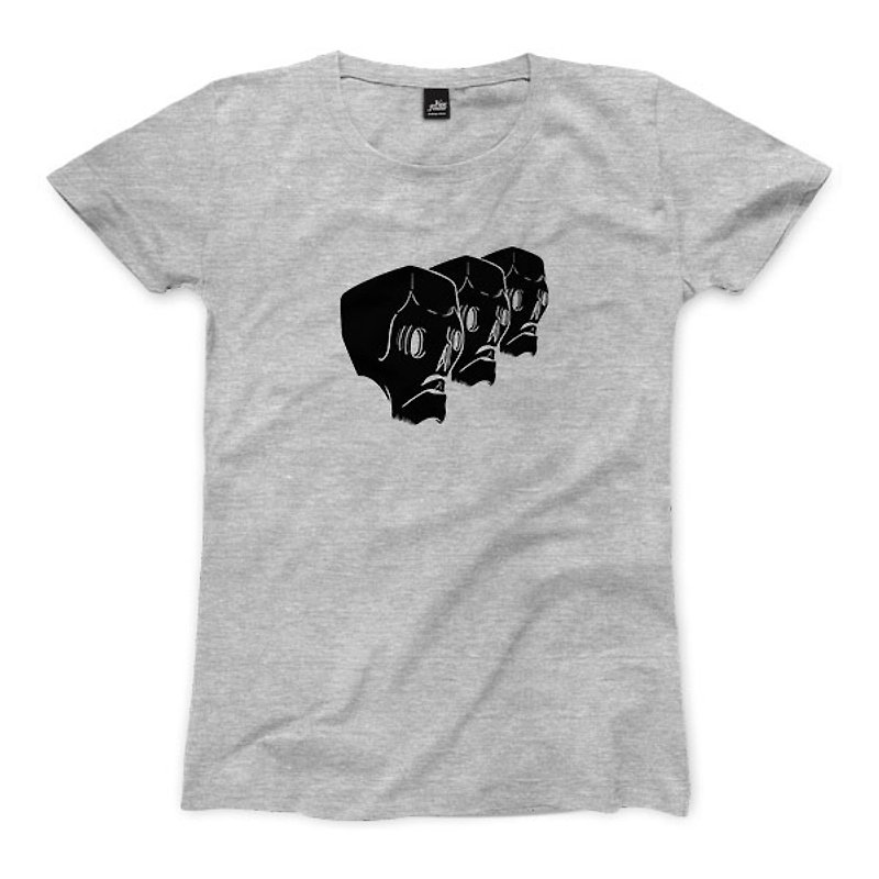 Skull gang - Deep Heather Grey - Women's T-Shirt - เสื้อยืดผู้หญิง - ผ้าฝ้าย/ผ้าลินิน สีเทา