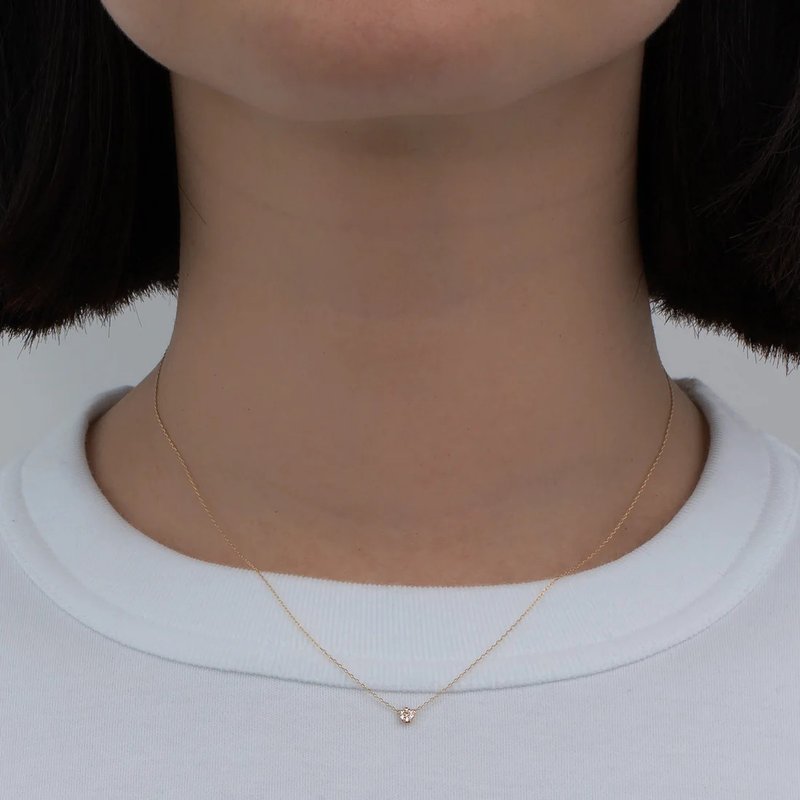 Japanese MONATELIER | K10 (gold) natural diamond necklace [Emilio] - สร้อยคอ - เพชร สีทอง