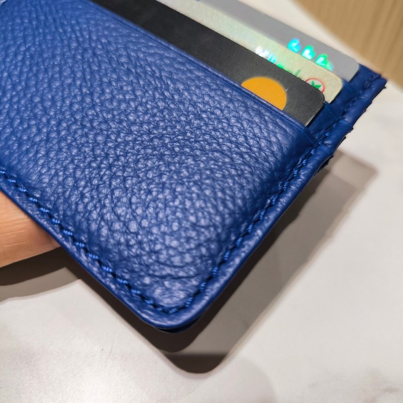 C006 Card Case Wallet - Navy Blue- Genuine leather - 皮夾/長短夾/錢包 - 真皮 藍色