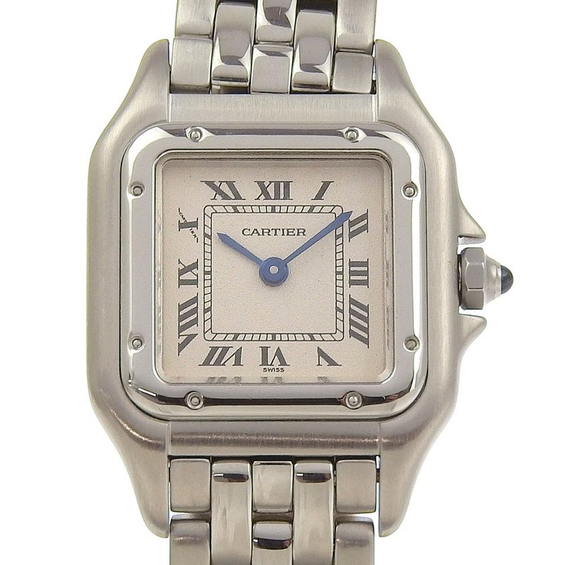 【日本直送】カルティエ CARTIER サントス パンテールSM 腕時計 WSPN0006 SS クオーツ アナログ表示 白文字盤 レディース【中古】 - 女錶 - 不鏽鋼 銀色