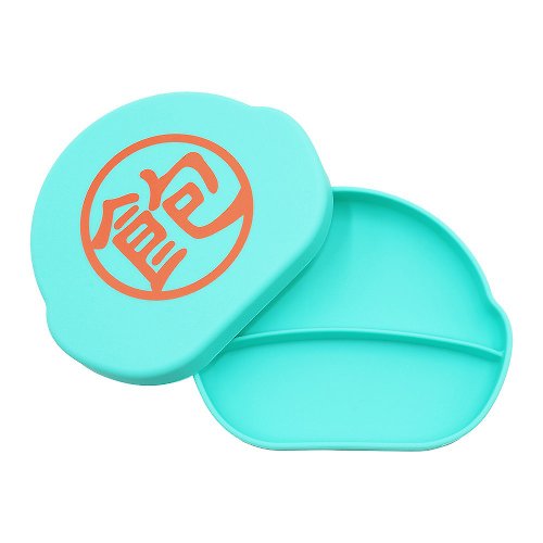 bébéhome 居家生活用品：安心,樂趣,簡單,溫馨 (台灣設計,製造生產)Farandole安全無毒抗菌等級矽膠盒-飽-藍綠