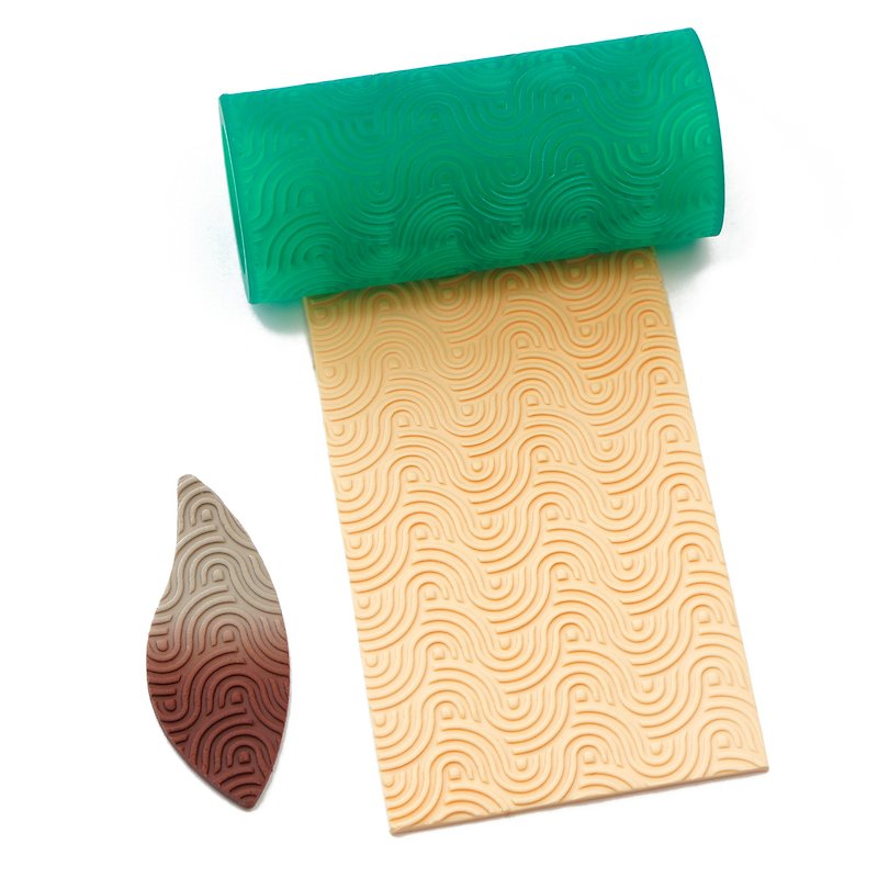 Texture Roller N14. Texture Waves. texture roller. Polymer Clay Tools. - ชิ้นส่วน/วัสดุอุปกรณ์ - เรซิน 