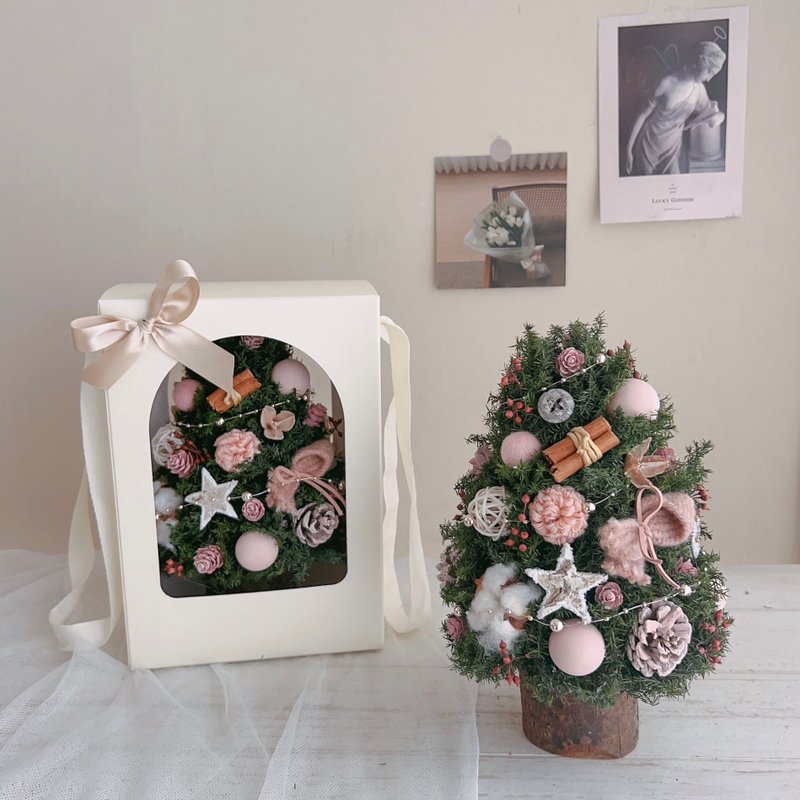 Sweet Pink Everlasting Cedar Christmas Tree - ของวางตกแต่ง - พืช/ดอกไม้ 