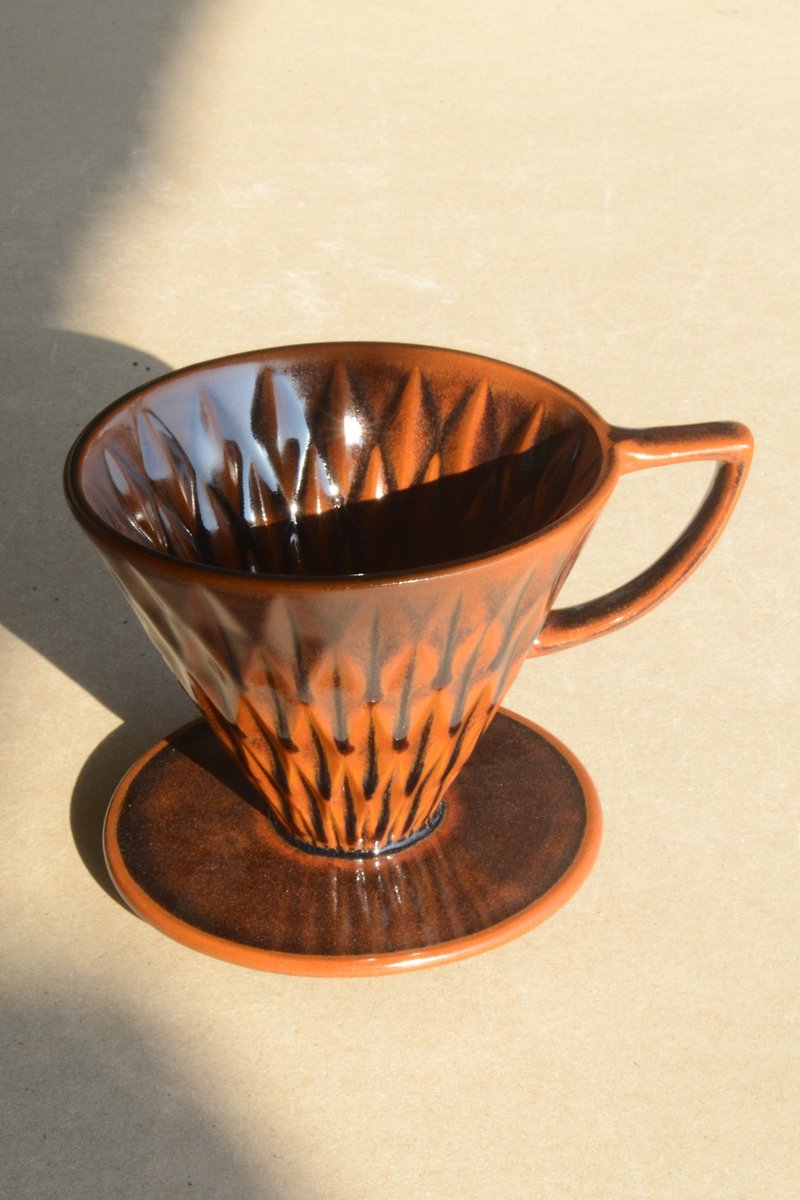 Winter Twilight Black Cut Son Filter Cup 02 Styles - Coffee Pots & Accessories - Pottery Brown