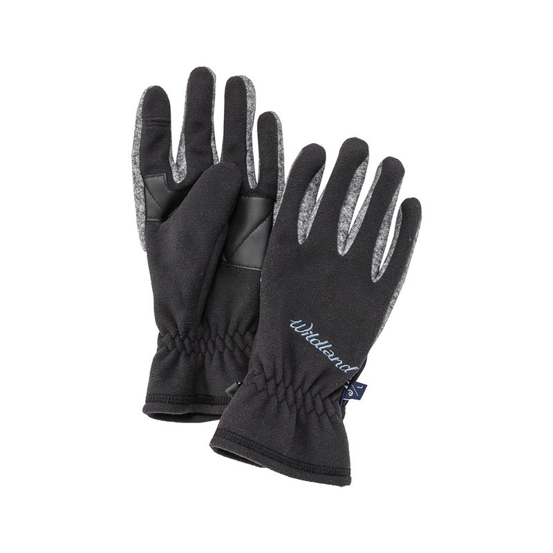 【Wildland Wilderness】Windproof Warm Flip Finger Gloves Neutral Black W2011-54 - ถุงมือ - เส้นใยสังเคราะห์ สีดำ