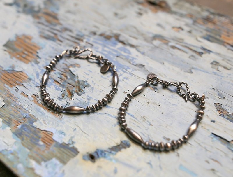 Couple Silver bead bracelet circumference size can be customized hand - สร้อยข้อมือ - โลหะ หลากหลายสี