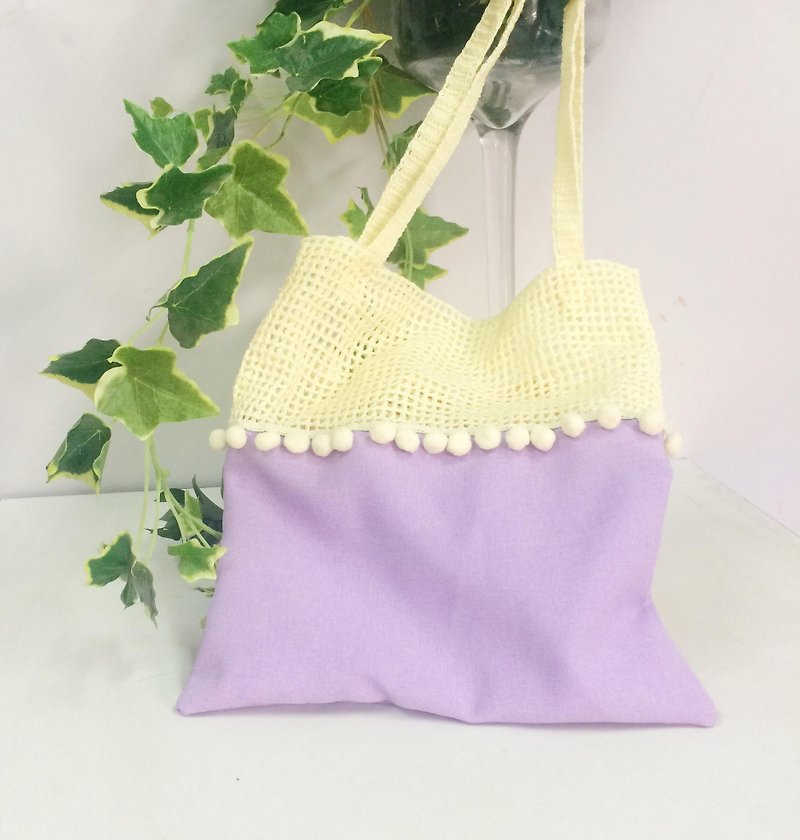 lavender tote bag - กระเป๋าถือ - ผ้าฝ้าย/ผ้าลินิน สีม่วง