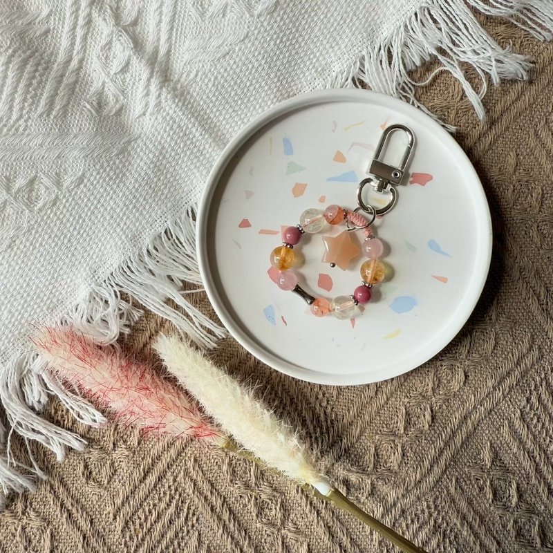 可愛太陽石星星招財掛飾 - 手鍊/手環 - 水晶 