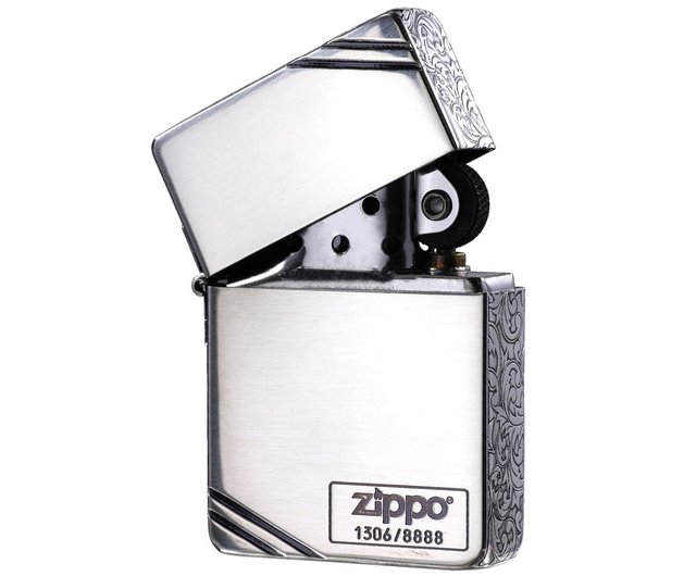 ZIPPO official flagship store] Pattern embossed pattern (bright silver)  windproof lighter ZA-3-163B - Shop zippo Other - Pinkoi