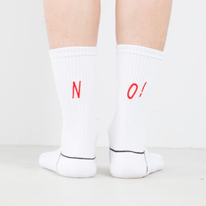 NO! 白色 中性襪子 - 襪子 - 棉．麻 白色