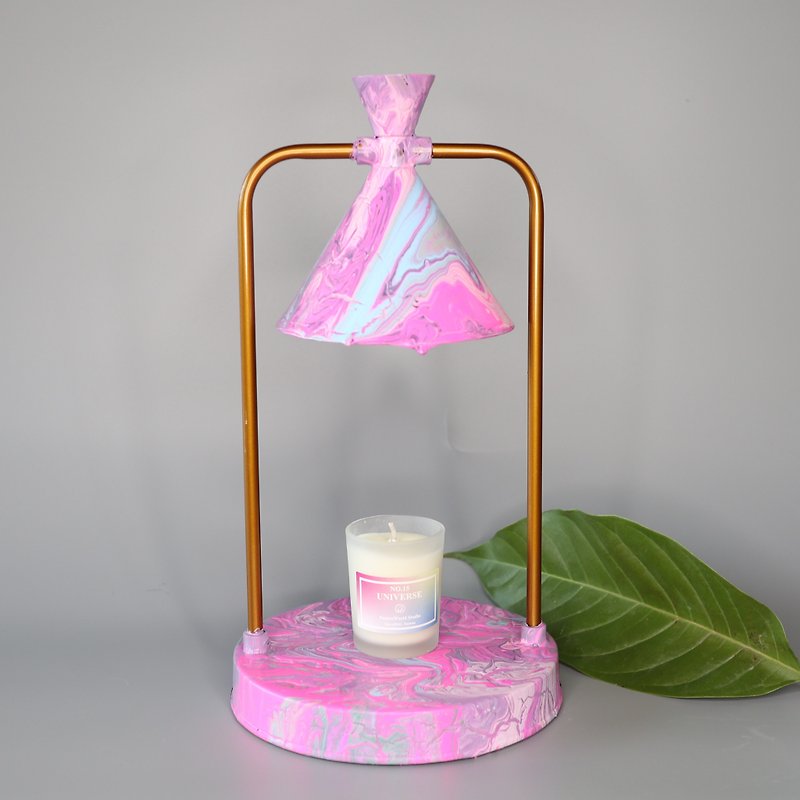 Fluid Painting x Melting Wax Lamp【Dreamland】/Including Scented Candles - Candles & Candle Holders - Stainless Steel Pink