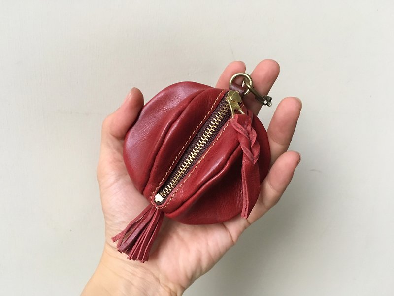 オイルヌメ革コインケース granada ボルドー - 散紙包 - 真皮 紅色