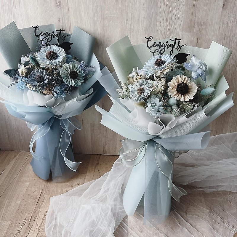 [Large Graduation Bouquet] Dry Bouquet/Sunflower/Graduation Bouquet/Graduation Ceremony/Sunflower - ช่อดอกไม้แห้ง - พืช/ดอกไม้ สีน้ำเงิน