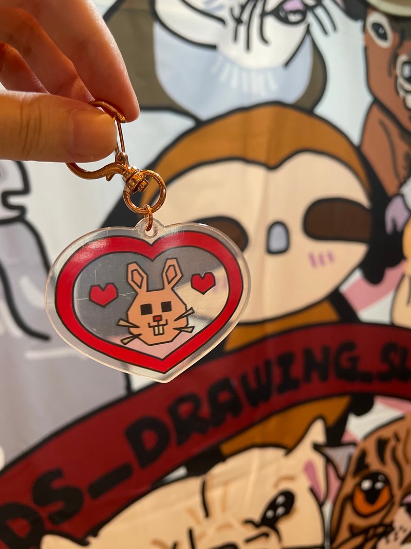 keychain horned rabbit - ที่ห้อยกุญแจ - อะคริลิค 