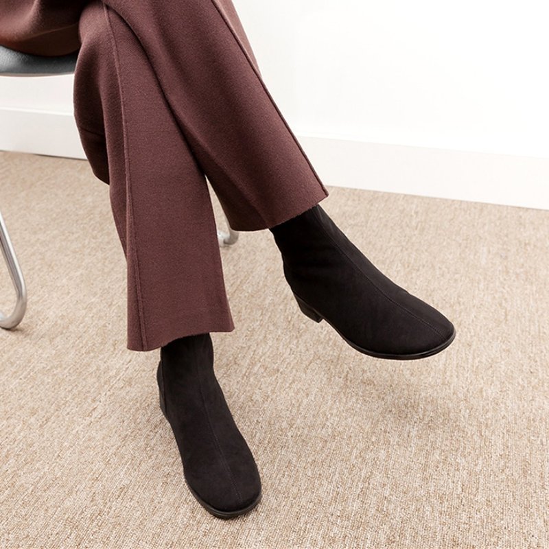 SPUR Basic Slim Ankle QA7026 Black A - 女短靴/中筒靴 - 人造皮革 黑色