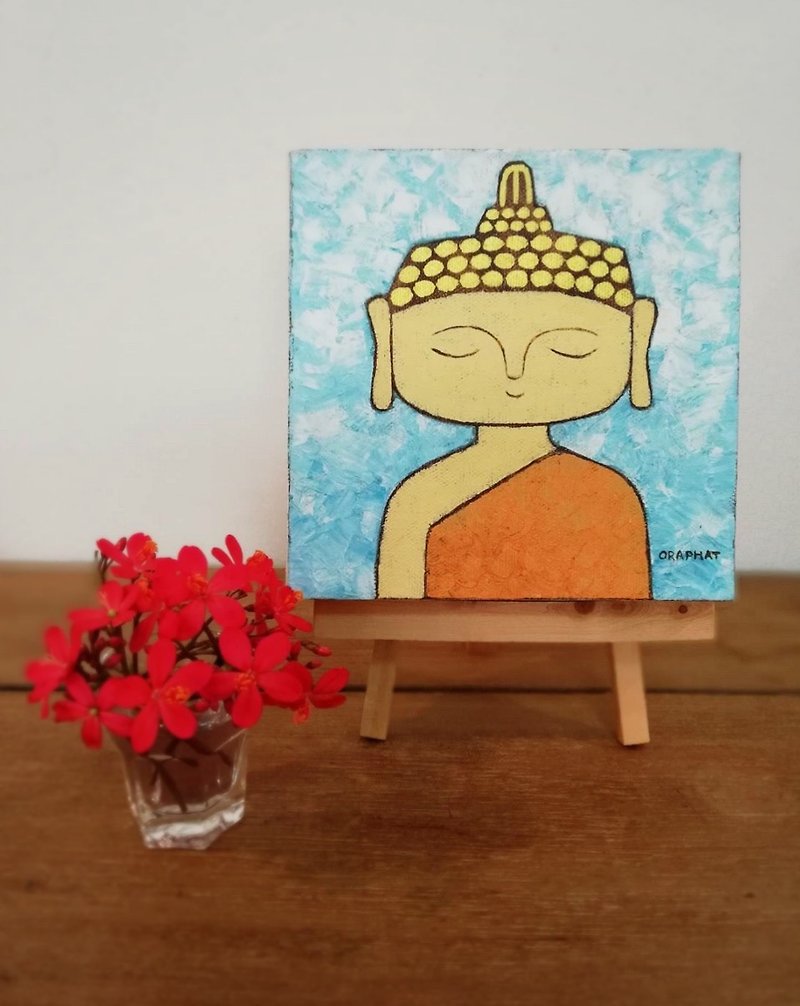 Buddha painting,Modern Buddha painting - ตกแต่งผนัง - อะคริลิค สีน้ำเงิน