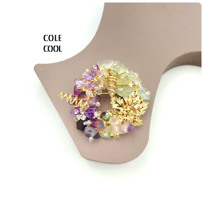 Exquisite-Japanese Style Brooch【Harvest Grapes】Valentines Day Gift New Year Gift - Brooches - Semi-Precious Stones Purple
