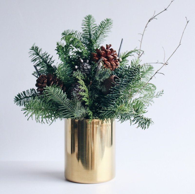 Xmas Special! [The God of the Forest-Pan] Christmas Potted Flowers Dry Flower Arrangement Christmas - Items for Display - Plants & Flowers Green