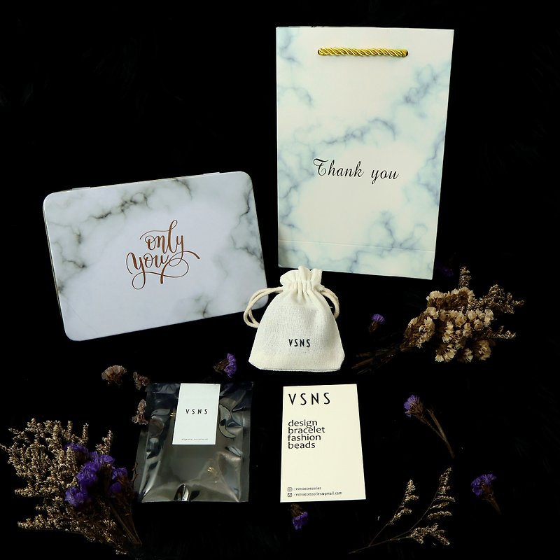 Limited Plus Purchase | Dry Flower Gift Box-Dry Flower Exquisite Packaging Birthday Graduation Gift - Bracelets - Other Metals White