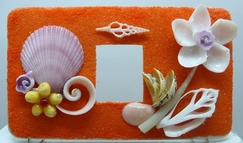 手作り‧オレンジのシングルホール‧海風のスイッチパネル/ソケットパネル - ウォールデコ・壁紙 - プラスチック オレンジ