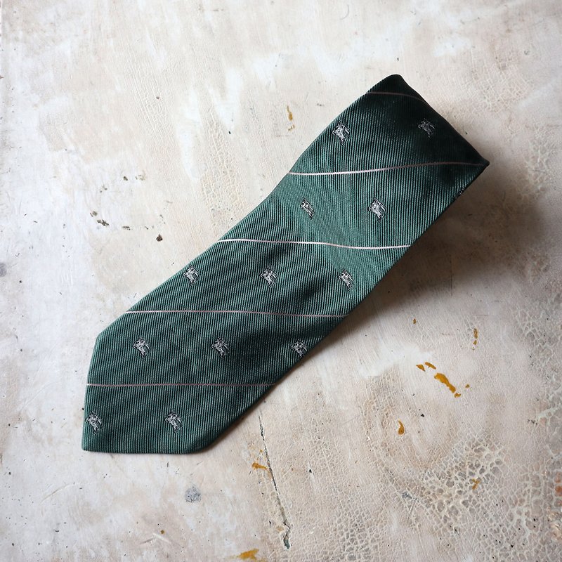 Pumpkin Vintage. Vintage retro British Burberry senior tie - Ties & Tie Clips - Silk Green