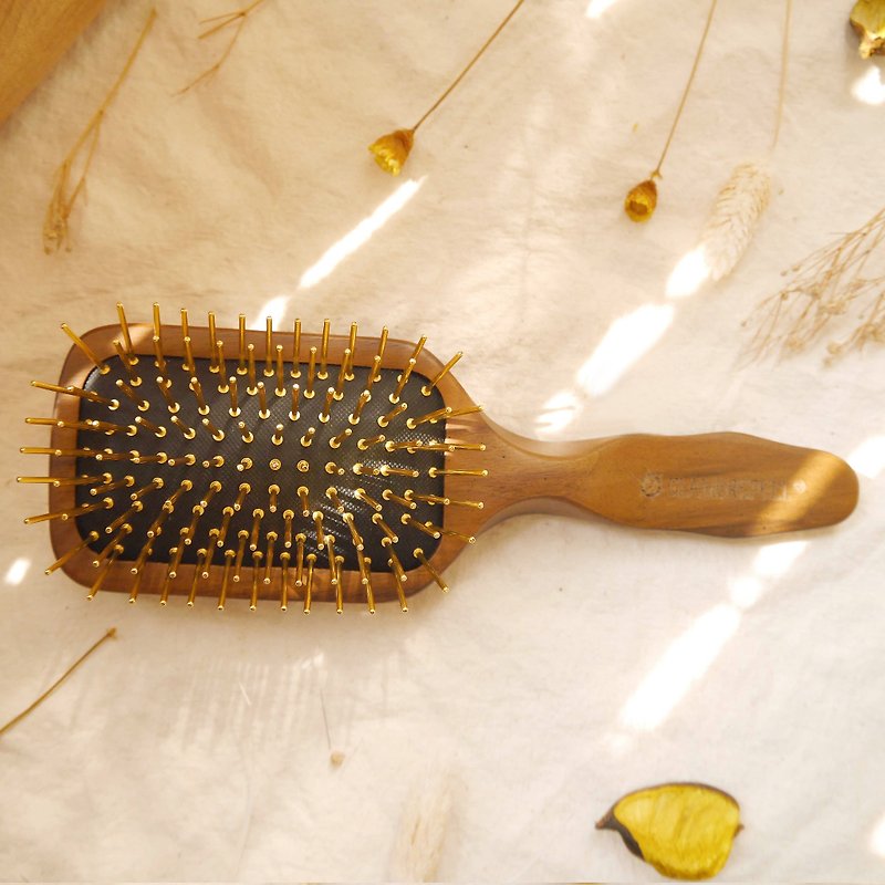 glamorspell magic comb workshop/energy gold comb/small four-corner gold thick needle - Makeup Brushes - Wood Gold