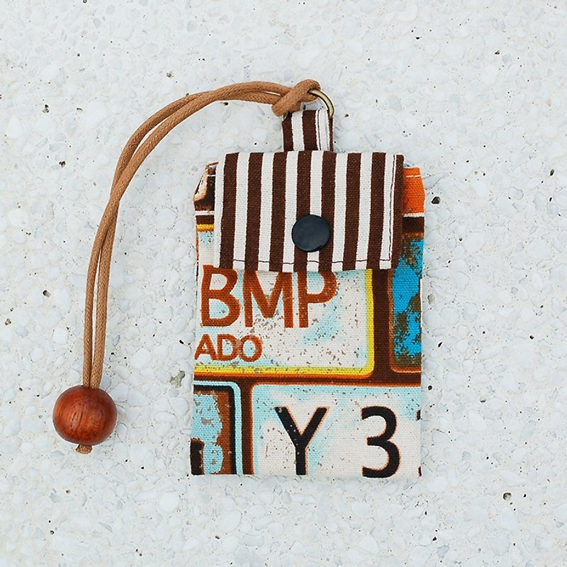 American retro license plate card bag _ brown / only one piece - แฟ้ม - ผ้าฝ้าย/ผ้าลินิน สีนำ้ตาล