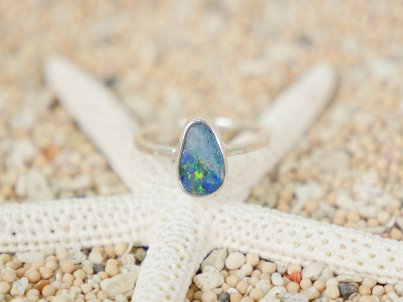 Opal Silver ring - แหวนทั่วไป - หิน สีน้ำเงิน