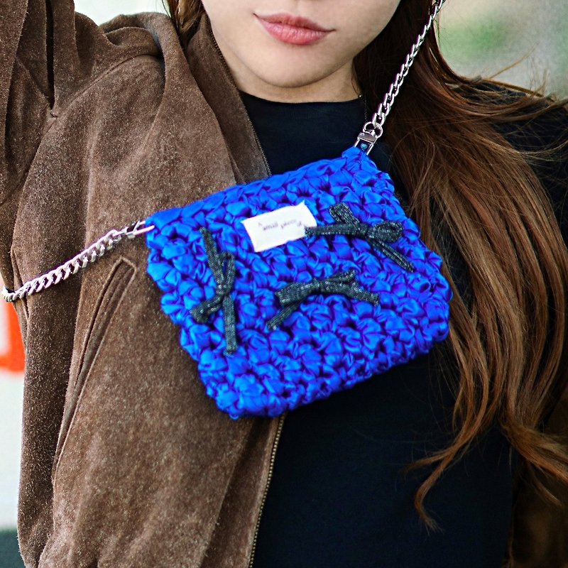 【Signature Twinkle HEEBEE】 Handmade Knit mini BAG by ASPO || y2k, twinkle,custom - Handbags & Totes - Other Materials Yellow