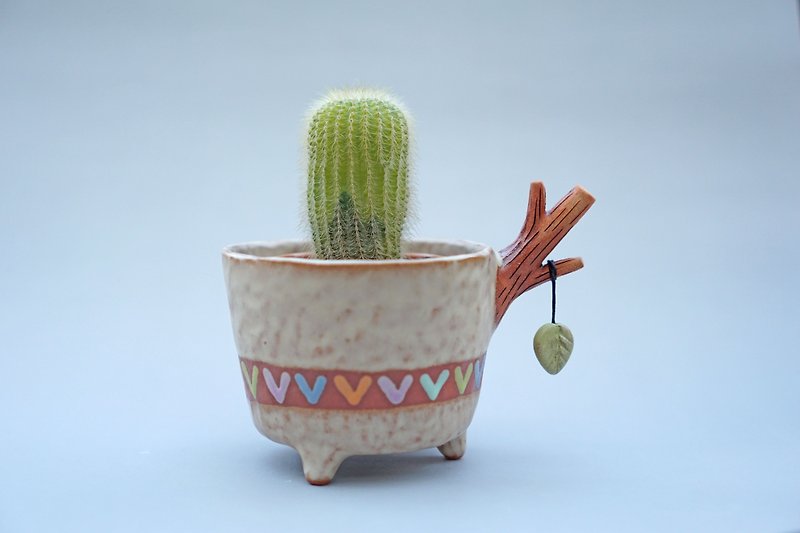 Branch plant pot for cactus , handmade ceramic , pottery - 植物/盆栽/盆景 - 陶 多色