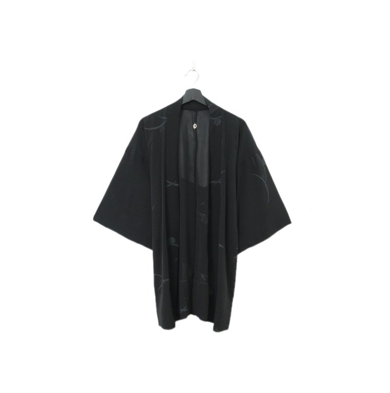 Back to Green-日本透膚羽織 低調線條 圓潤tf-37/vintage kimono - 女大衣/外套 - 絲．絹 