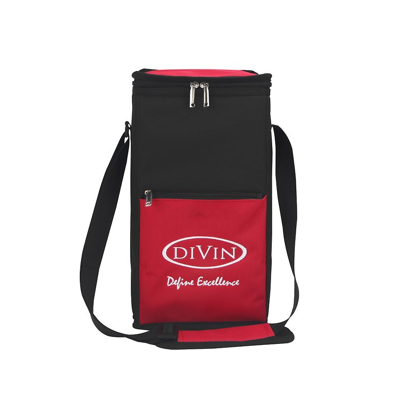 DIVIN 葡萄酒保冷提袋 紅黑(4瓶裝) - 其他 - 聚酯纖維 多色