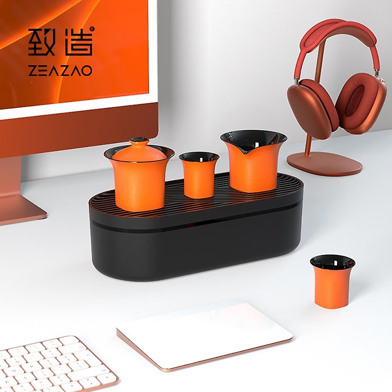 Zhizao Enjoy Bubble Home Travel Camping Kung Fu Tea Set White Porcelain Covered Bowl Net Red 2022 New Black Tea Special - Teapots & Teacups - Porcelain 