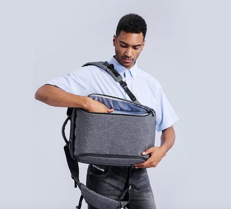 Travis  Functional Backpack Functional Storage Commuter Unisex Backpack - Laptop Bags - Other Man-Made Fibers Gray