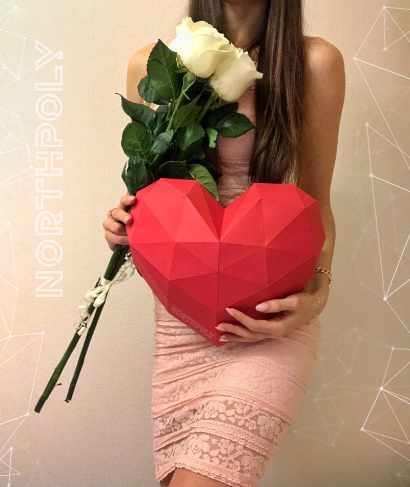 Heart Papercraft, St Valentines Day, Love, Pdf, Gurko, Pepakura, Template, 3D - 手工藝教學/工具書 - 其他材質 