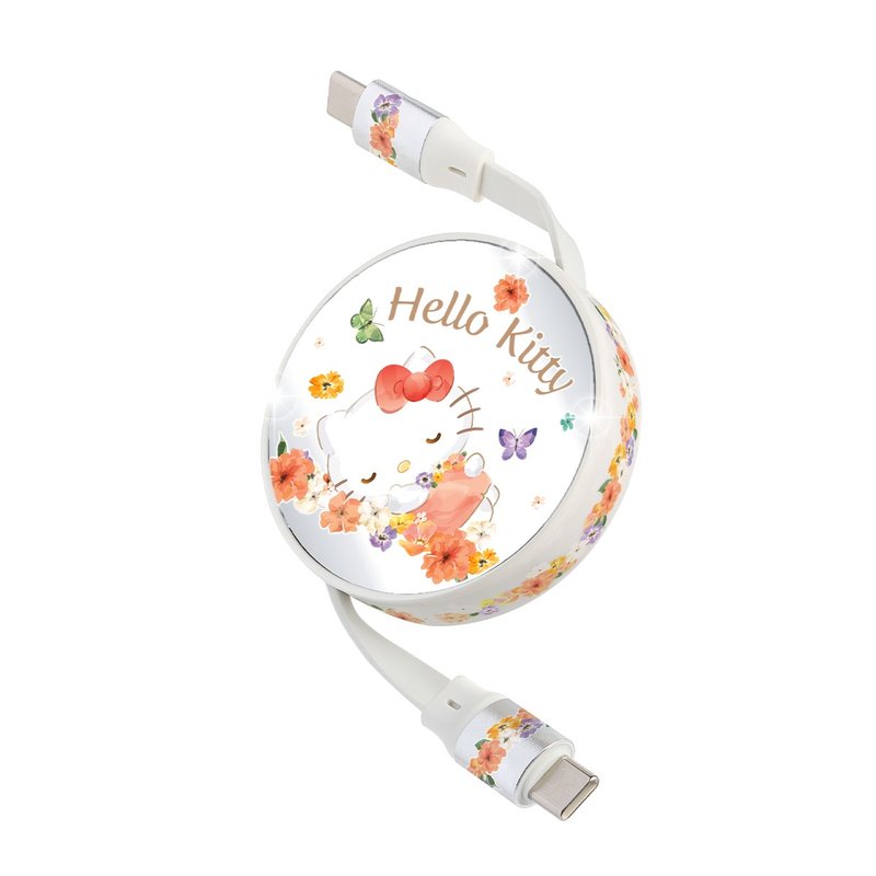 Retractable USB-C Data Sync/ Charging Cable – Hello Kitty - ที่ชาร์จ - พลาสติก สีเงิน