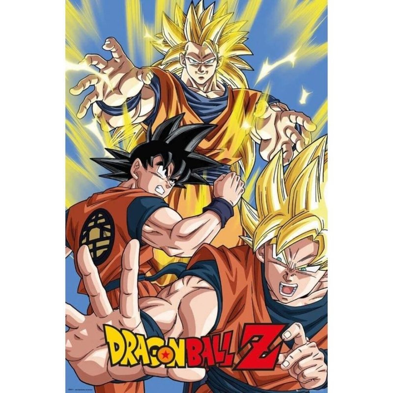 【Dragon Ball】Goku-Super Saiyan Super 2 and Super 3 imported posters - โปสเตอร์ - กระดาษ 