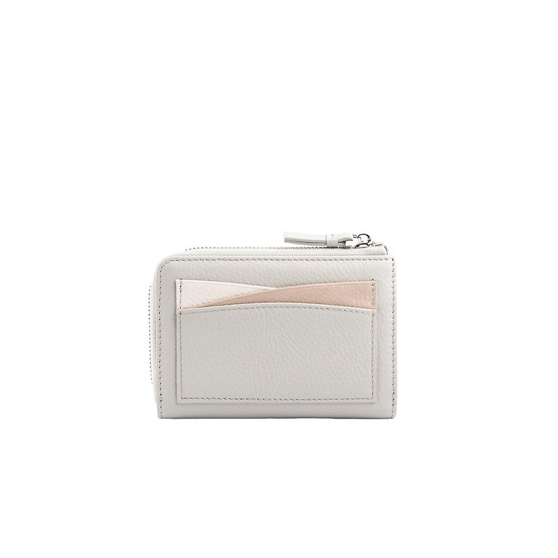【Gift for Her】Roxie Leather Key Purse - Light Grey | Birthday Gifts - Coin Purses - Genuine Leather Gray