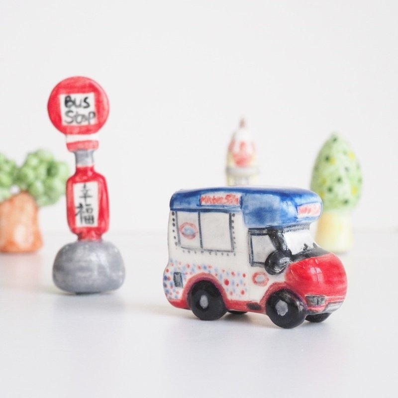 香港雪糕車小擺飾(不包巴士站牌) - 擺飾/家飾品 - 瓷 藍色