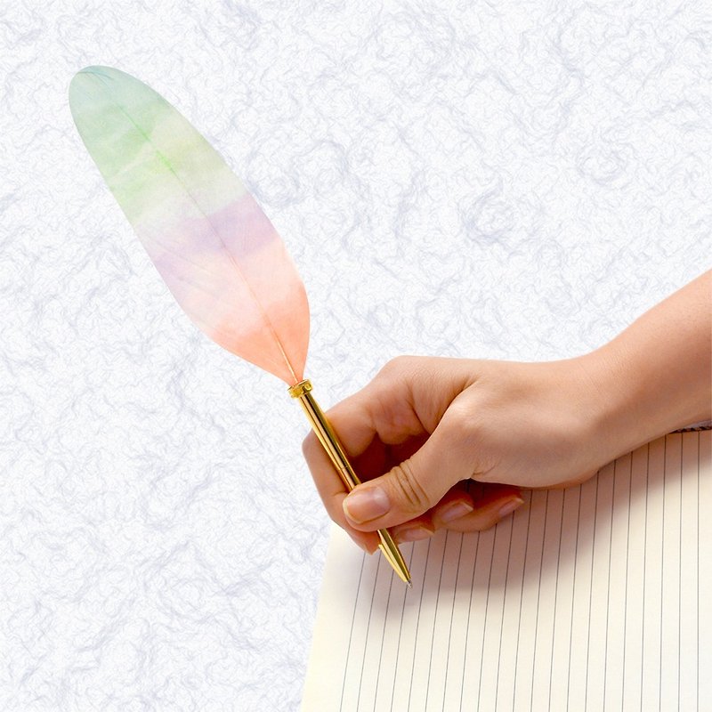 日本Quill Pen 羽毛原子筆 Shell貝殼紋系列 S02 羽毛筆 - 原子筆 - 其他材質 粉紅色