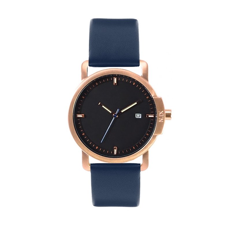 Minimal Watches: Ocean Project - Ocean03-Navy. - Women's Watches - Genuine Leather Gold