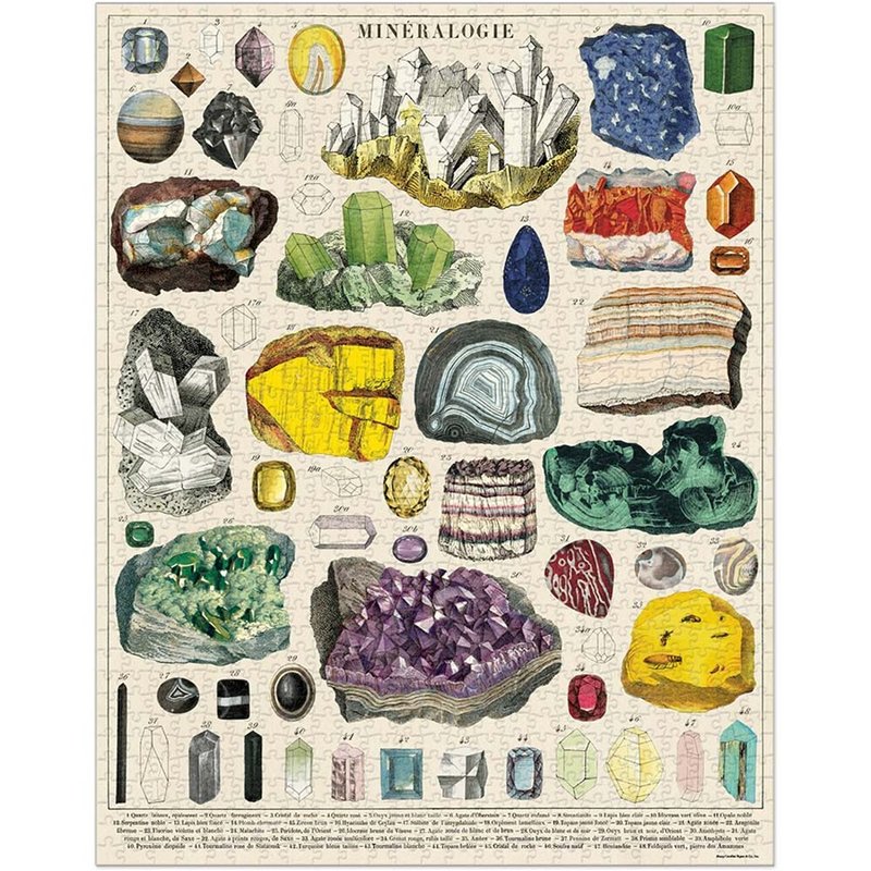 Cavallini & Co.  圓罐1000片拼圖_水晶礦石 - 拼圖 - 紙 多色