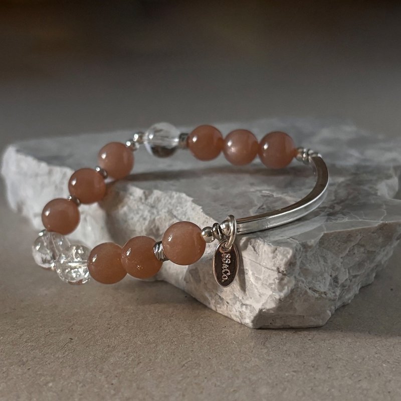 SS&CO奶茶橙月光純銀水晶手鍊 - 手鍊/手環 - 水晶 橘色