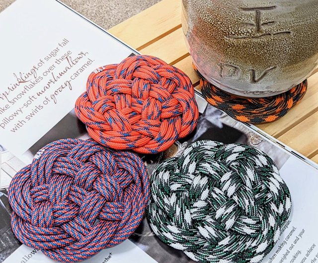 WAL paracord coaster set of 4 Paracord mug mat handwork graduation gift gift small